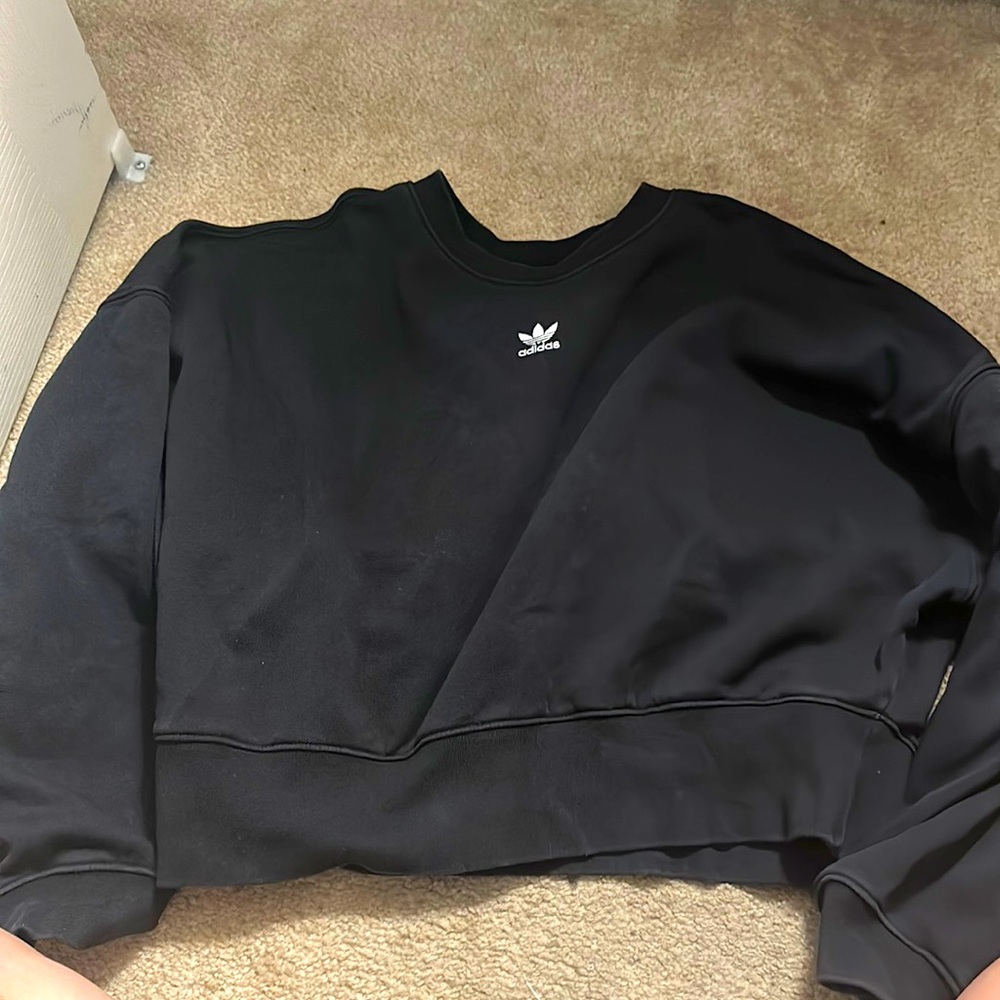 Adidas original black cropped sweatshirt